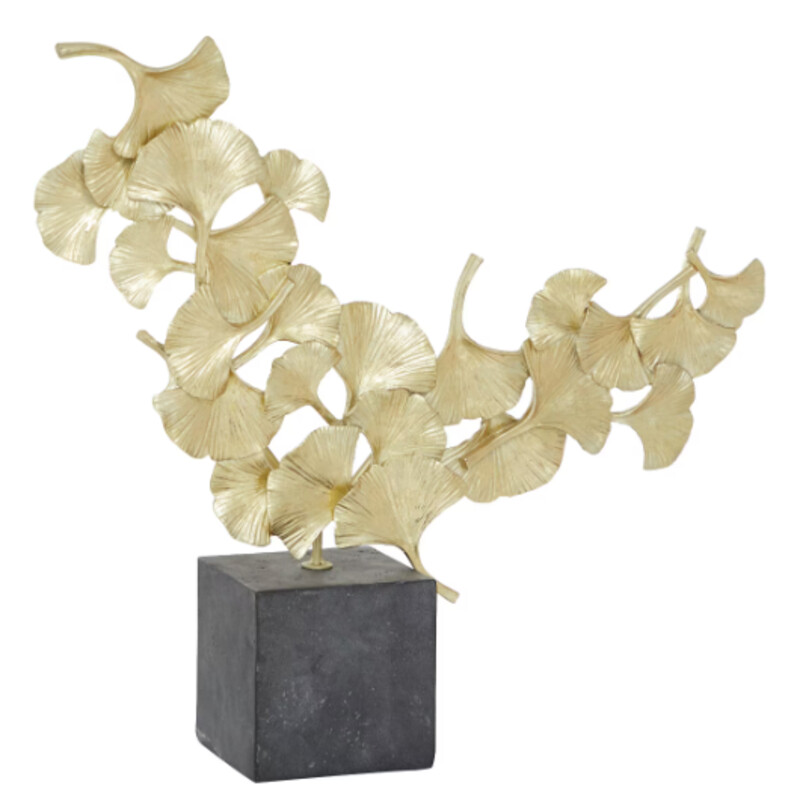 Polystone Floral Sculpture
Gold Black
Size: 17x17H