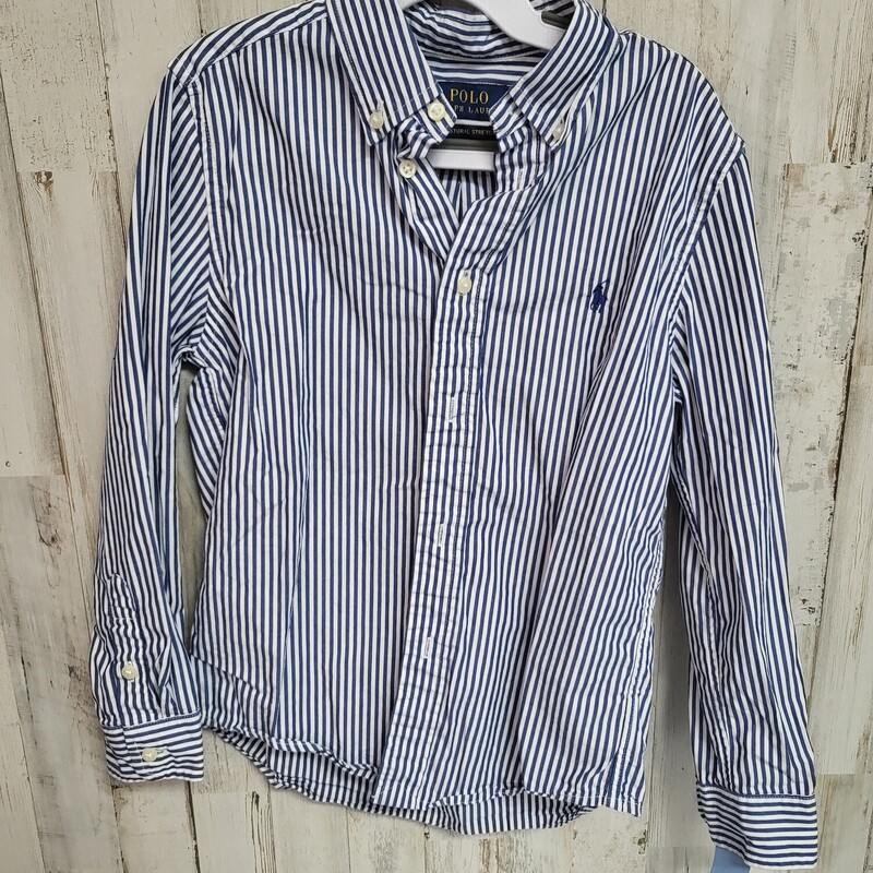 7 Blue Stripe Button Up