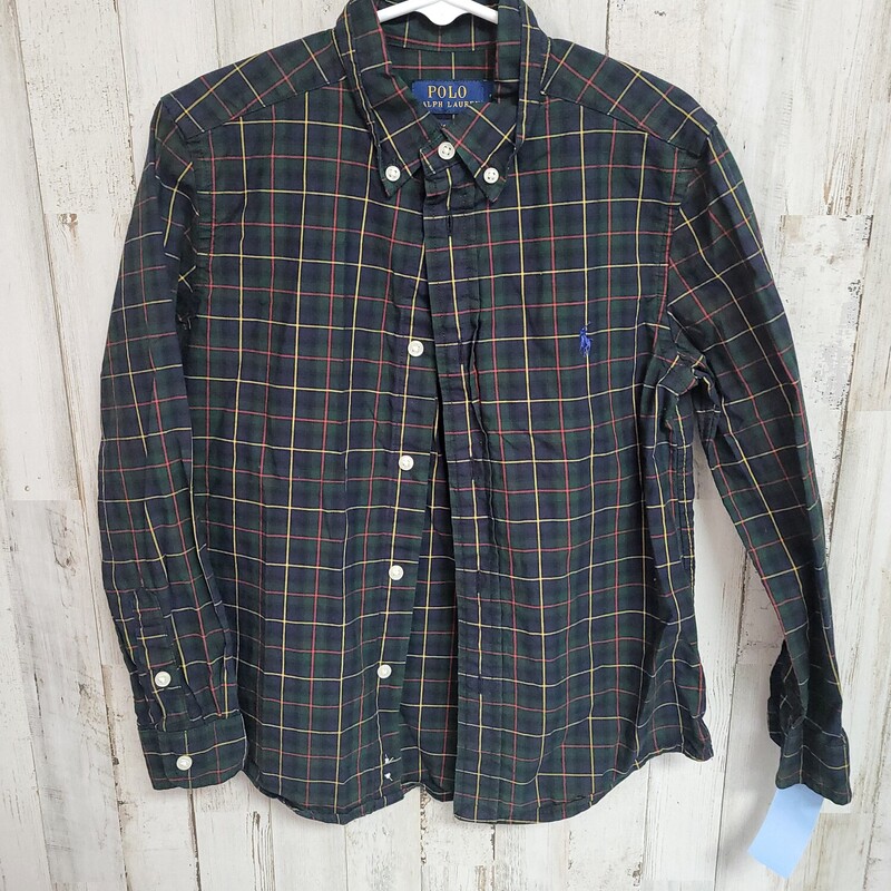 7 Emerald Plaid Button Up