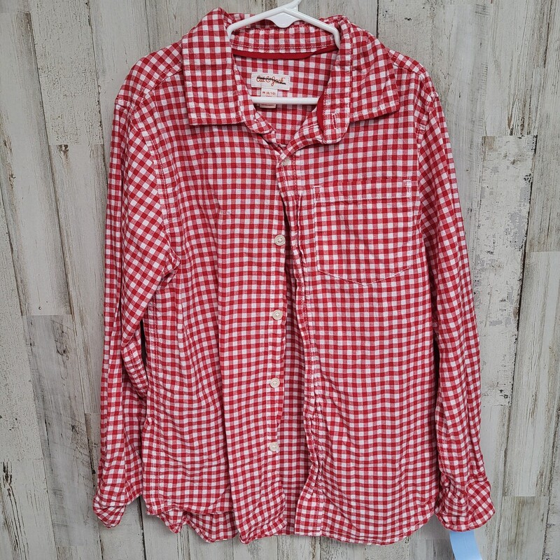 8/10 Red Plaid Button Up, Red, Size: Boy 5-8