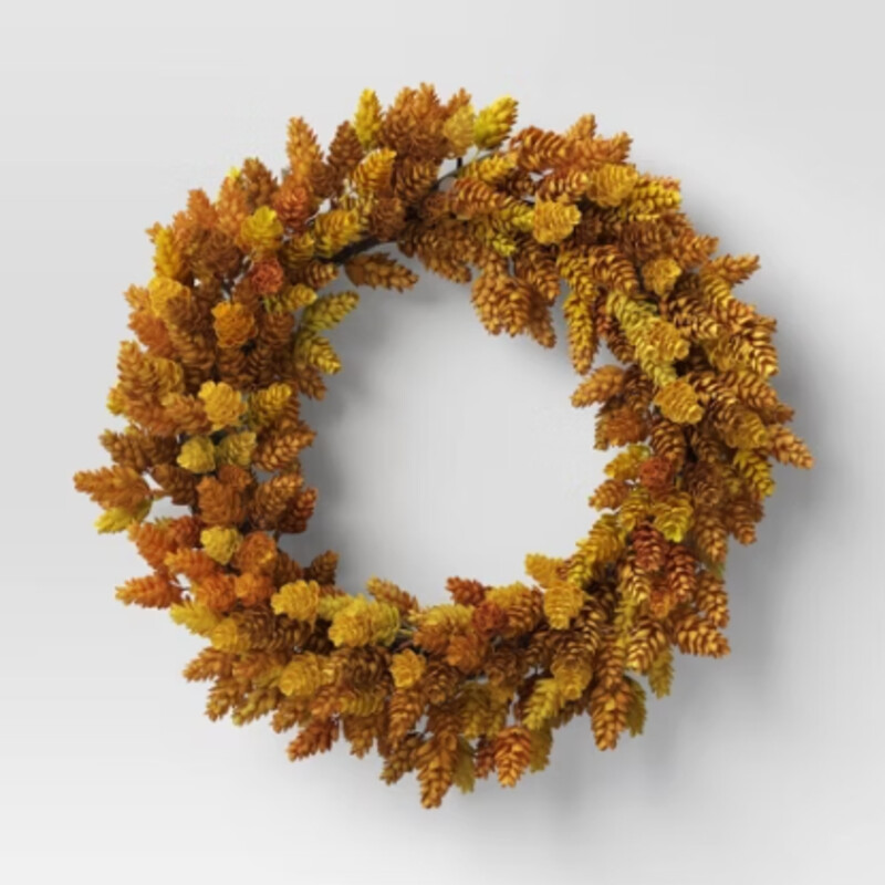 Hops Fall Wreath
Orange and Brown
 Size: 18 Diameter