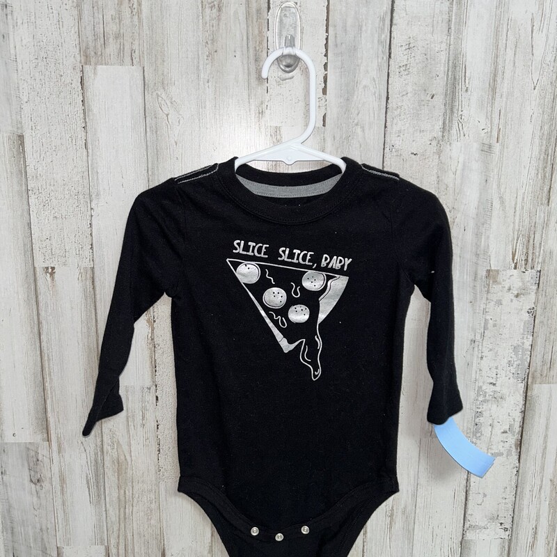 12M Black Pizza Onesie