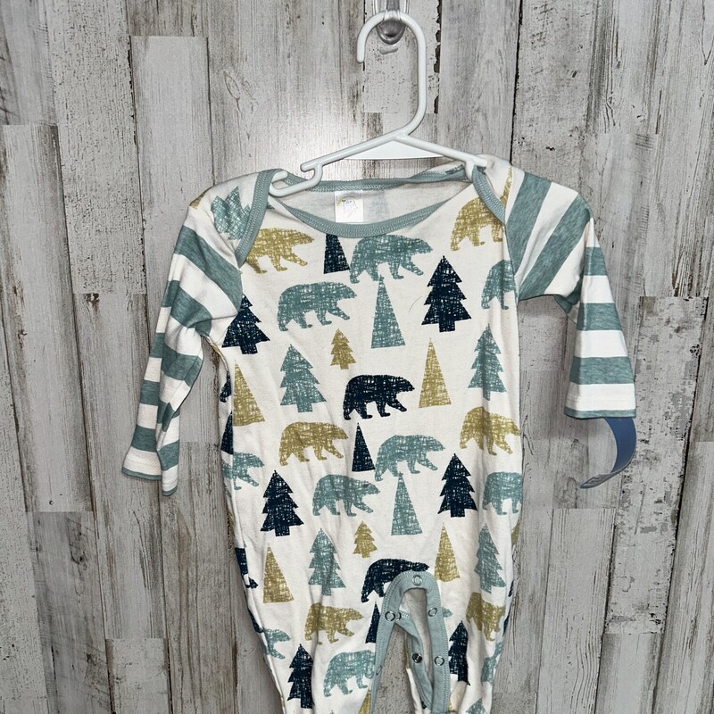 12/18M Teal Bear Print Ro