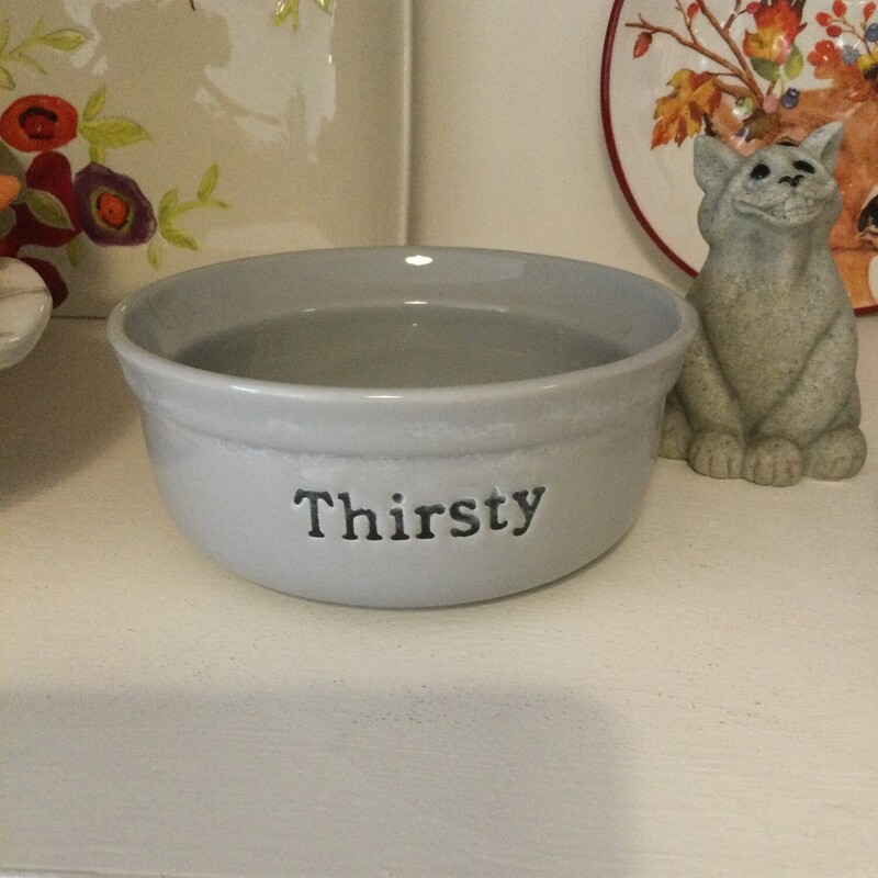 Thirsty Pet Bowl,
Grey,
Size: 6 X 2.5 In