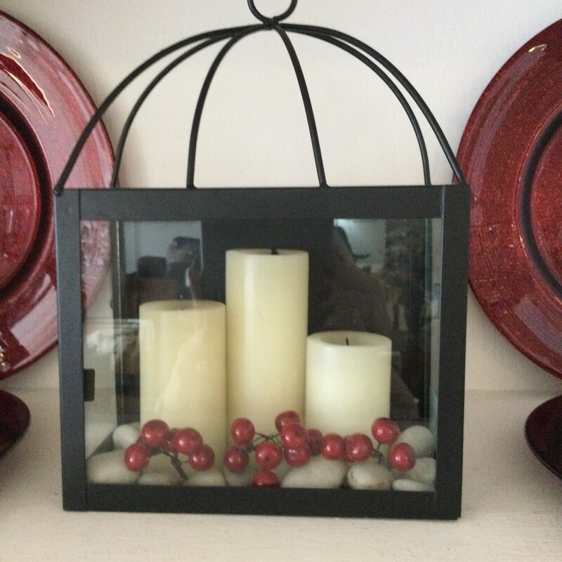 Wall Mount Candle Holder,
Black/White/Red,
Size: 11 X 8 X 4 In