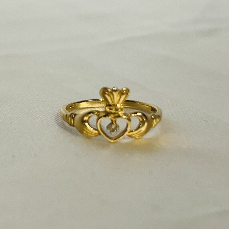 14k Diamond Claddagh Ring
Gold Size: 9