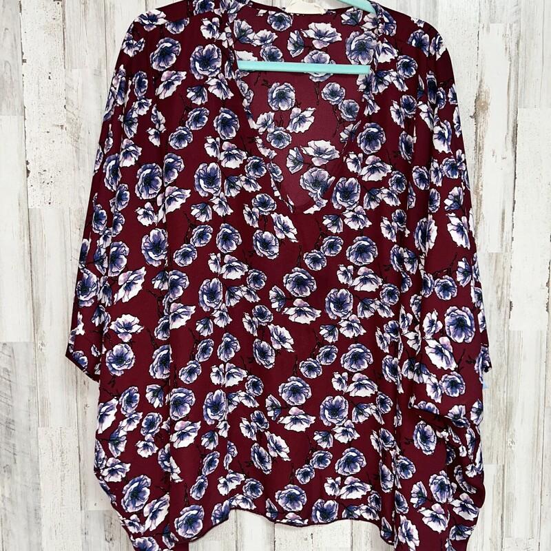 M Red Floral Printed Top