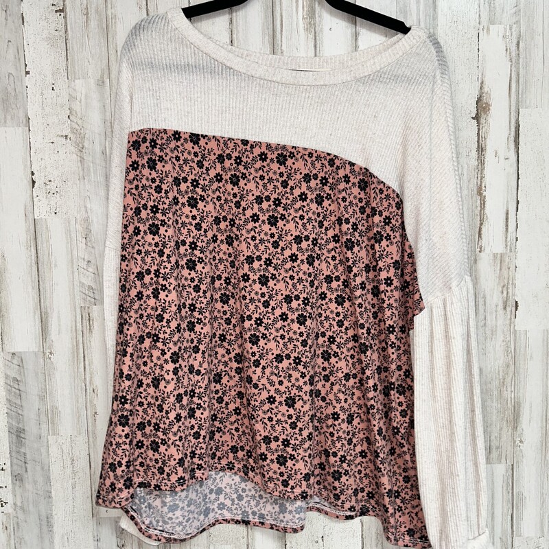 1X Mauve Floral Knit Top, Pink, Size: Ladies XL