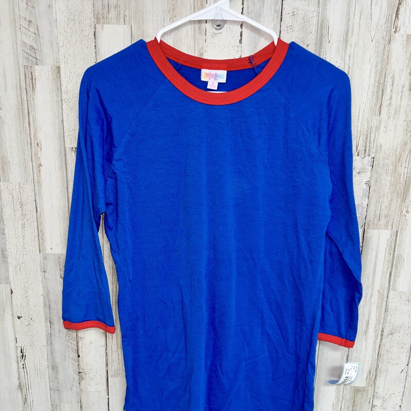 S Blue/Red Trim Top, Blue, Size: Ladies S