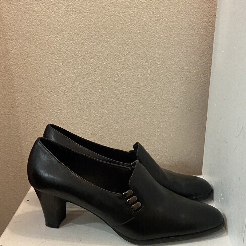 Blk/slv Detail Shoe Heel<br />
Black<br />
Size: 9