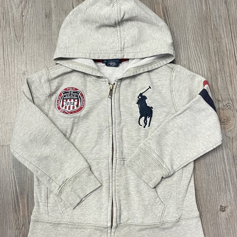 Polo Ralph Lauren Hoodie, Grey Size 4Y