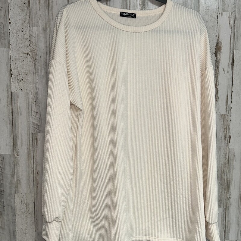 L Cream Textured Top