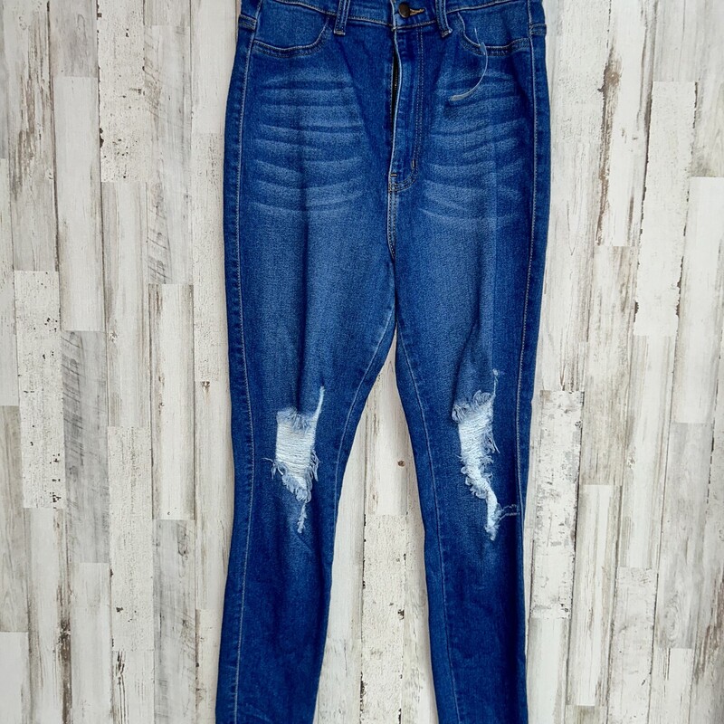 Sz13 Ripped Knee Jeans, Blue, Size: Ladies XL