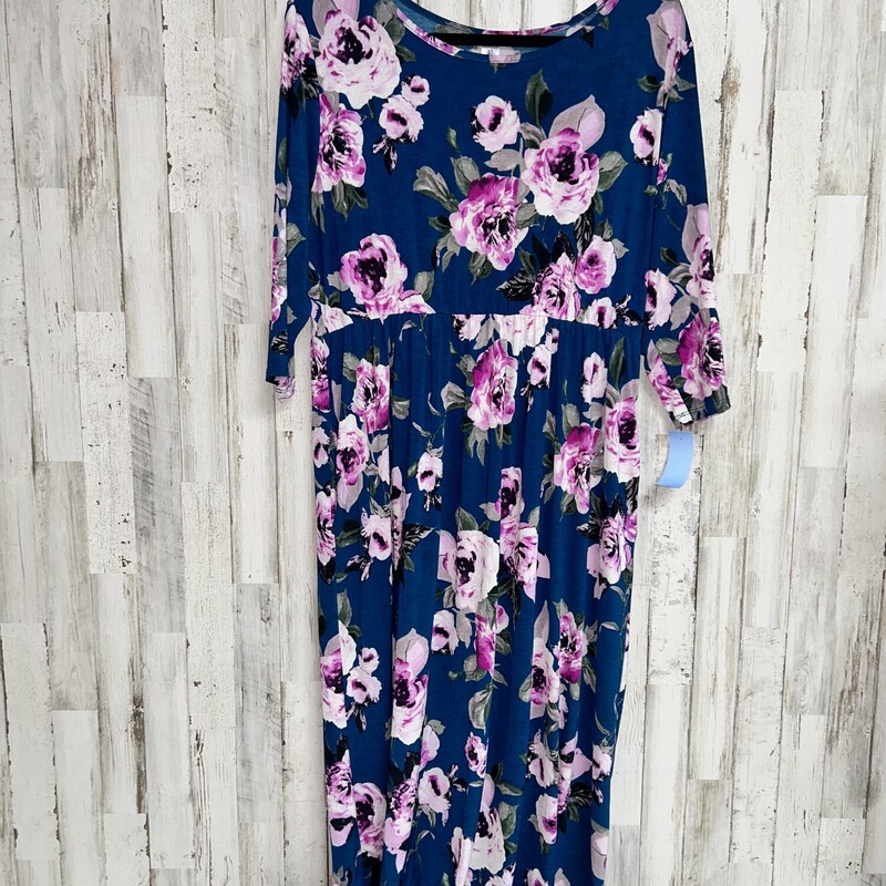 XL Drk Teal Floral Dress