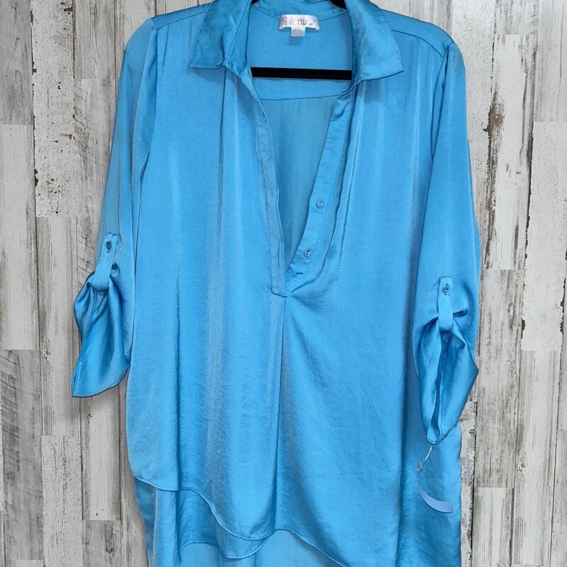 XL Aqua Button Up