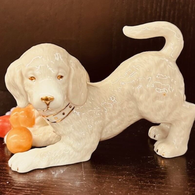 Lenox Dog Thanksgiving
 White and Gold
Size: 4x3H