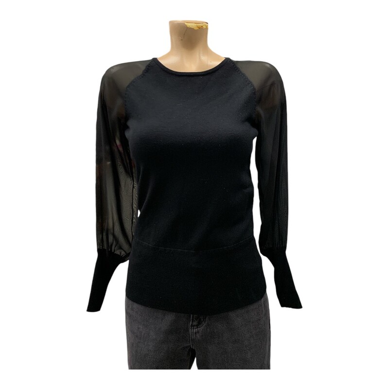 N.a Sheer Sleeves, Black, Size: S