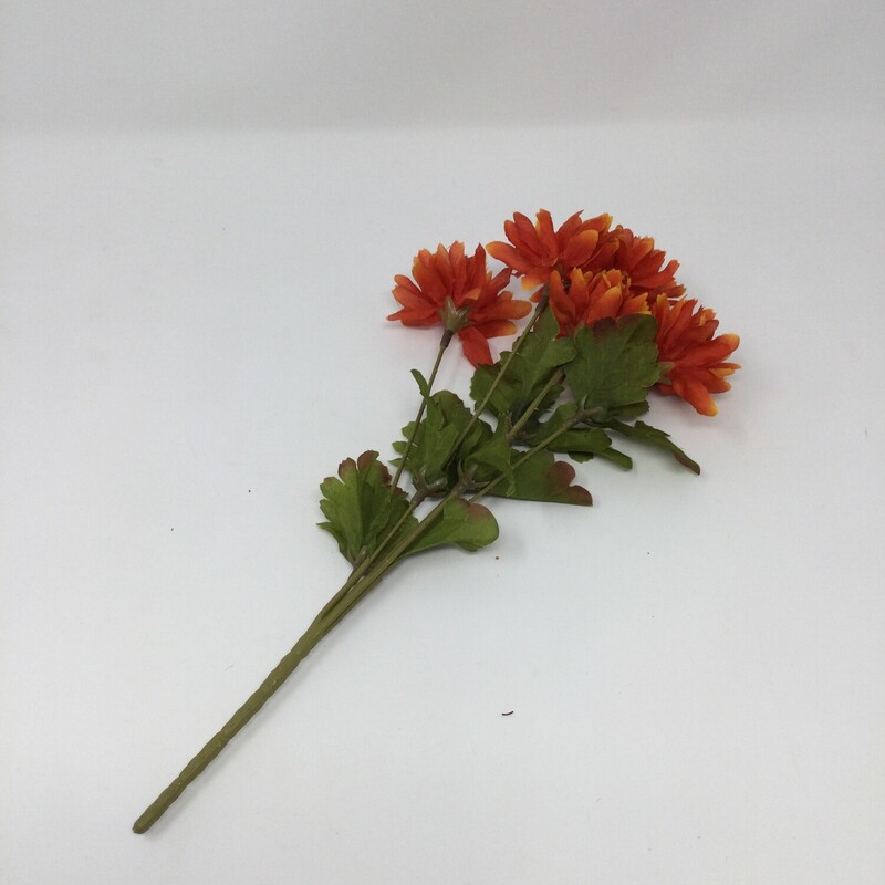 Faux Stem Orange Flowers, Green/orange, Size: 13in