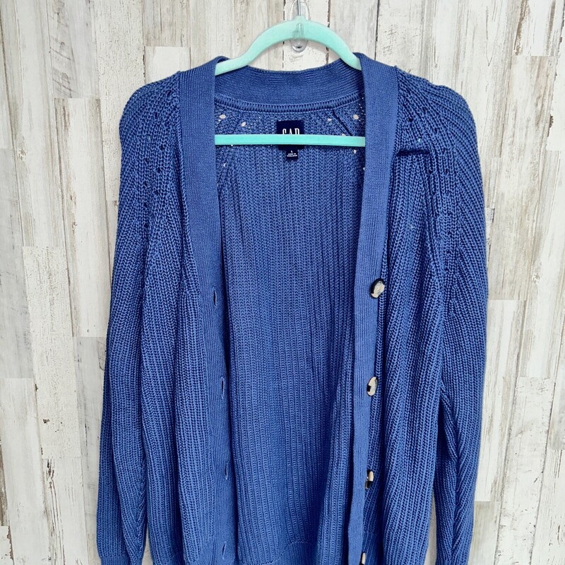 L Blue Button Cardigan