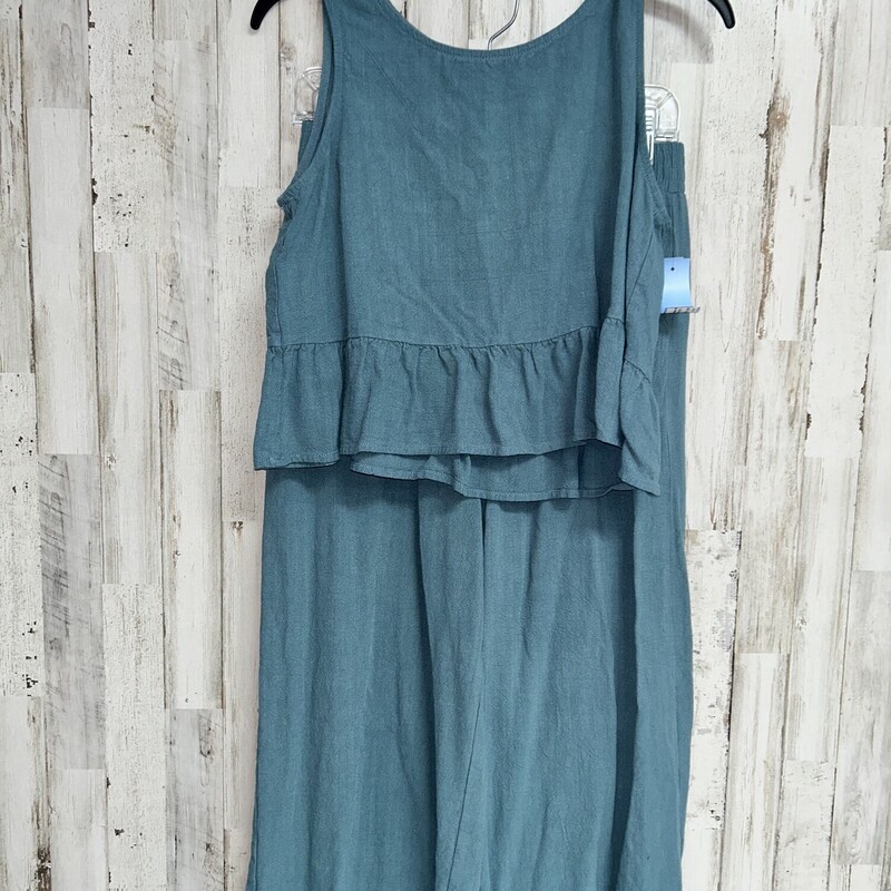 M 2pc Teal Ruffle Tank Se