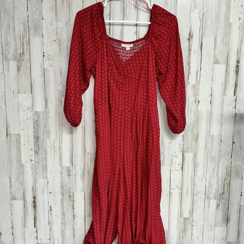 S Red Printed Scruch Dres