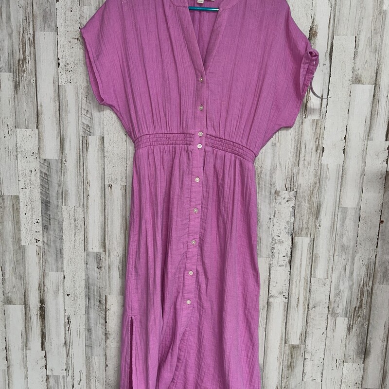 XS Pink Button Up Dress, Pink, Size: Ladies XS