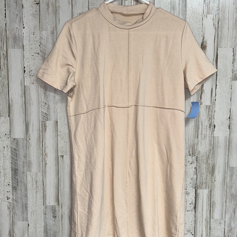 L Tan Fitted Tshirt Dress, Tan, Size: Ladies L