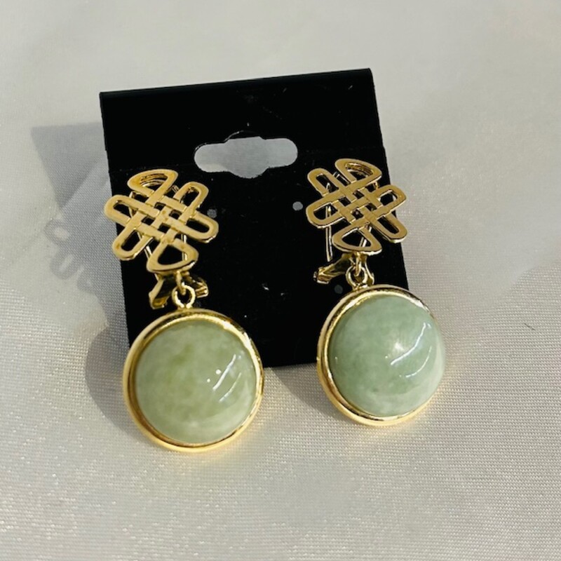 14k Jadeite Dangle Earrings
Green Gold Size: 1.5L