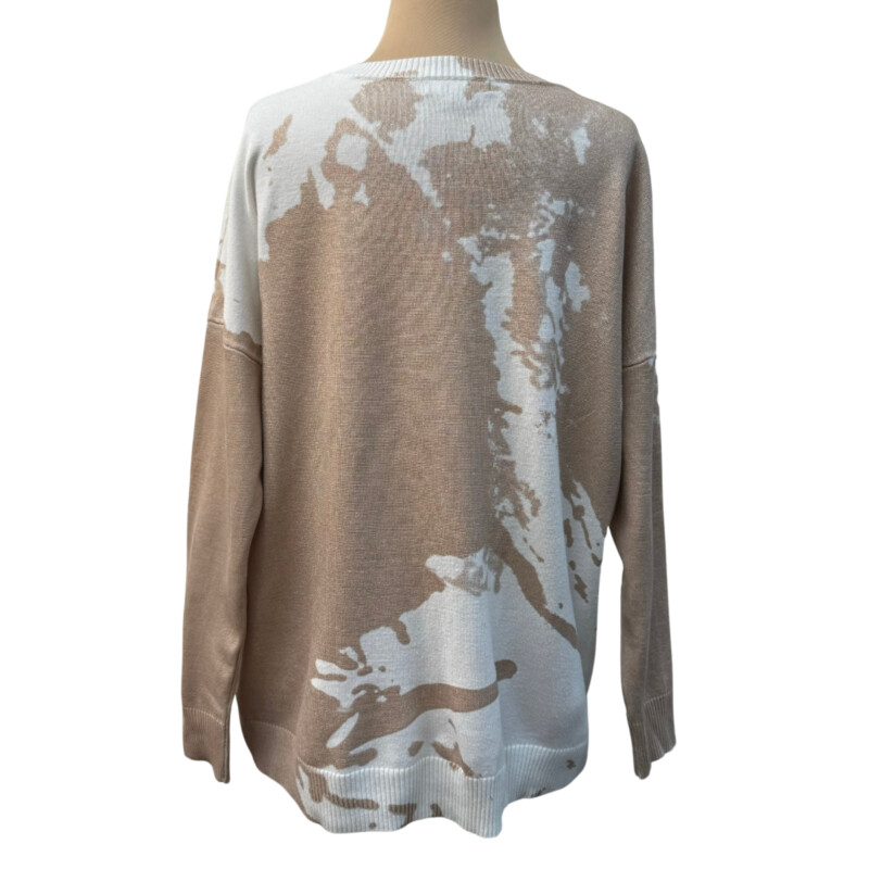 Jana Abstract Sweater<br />
Metallic Rose Gold Detail<br />
So comfy for Fall!<br />
Rose and White<br />
Size: Medium