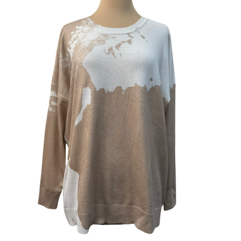 Jana Abstract Sweater<br />
Metallic Rose Gold Detail<br />
So comfy for Fall!<br />
Rose and White<br />
Size: Medium