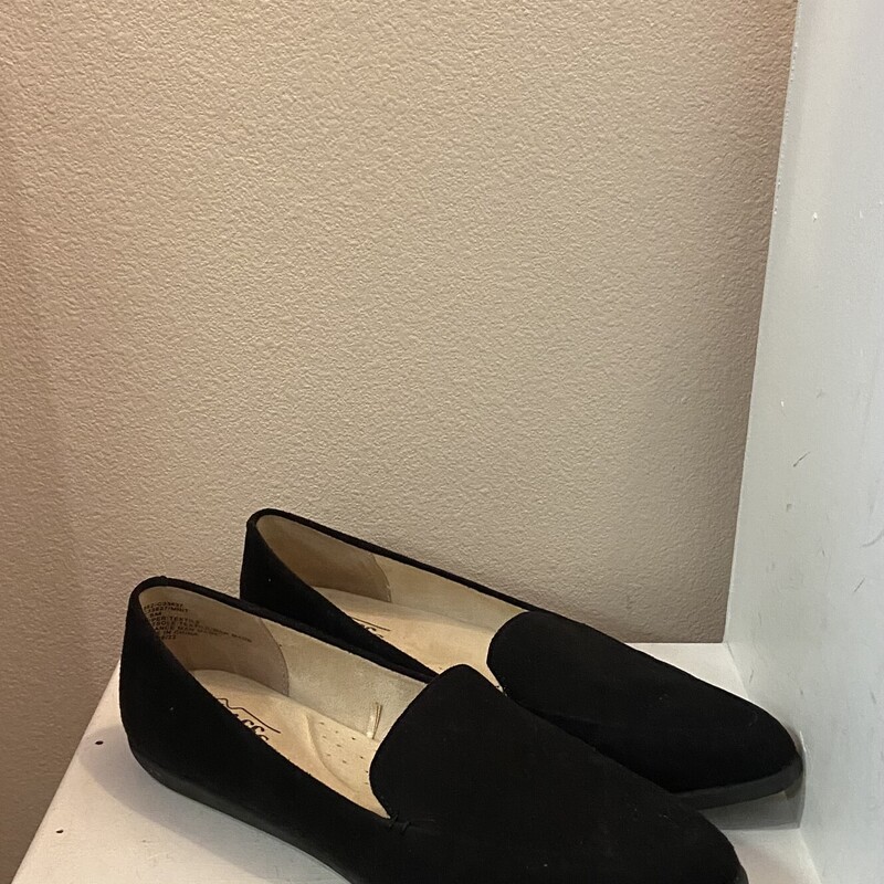 Blk Faux Suede Flat