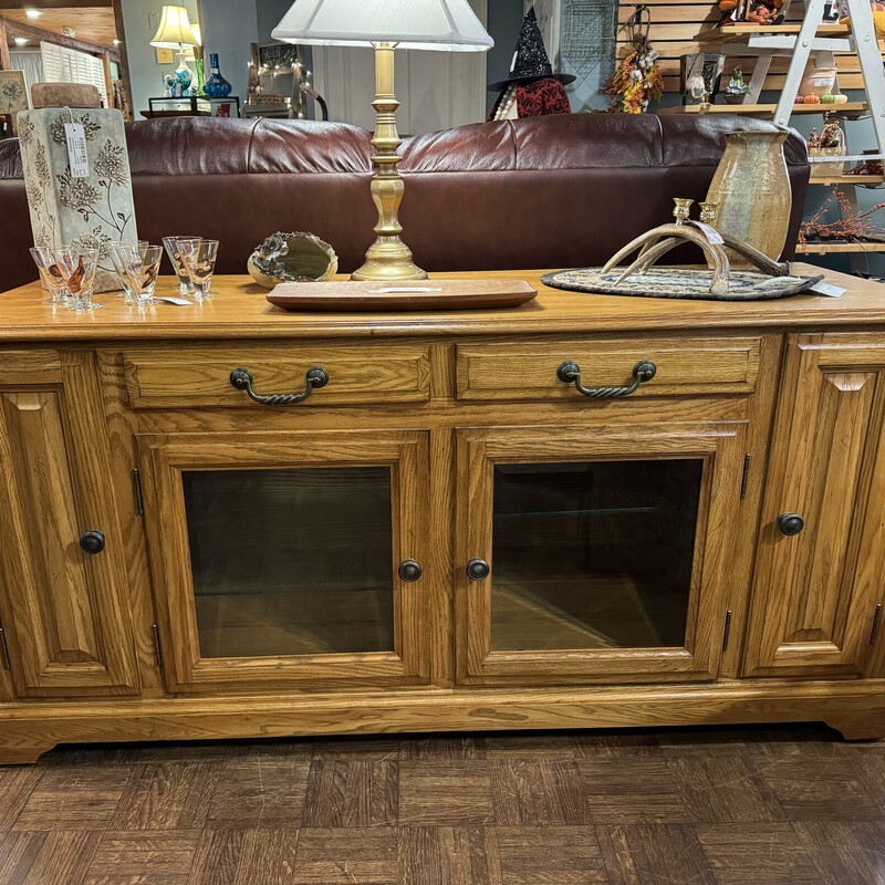 Oak Console Cabinet