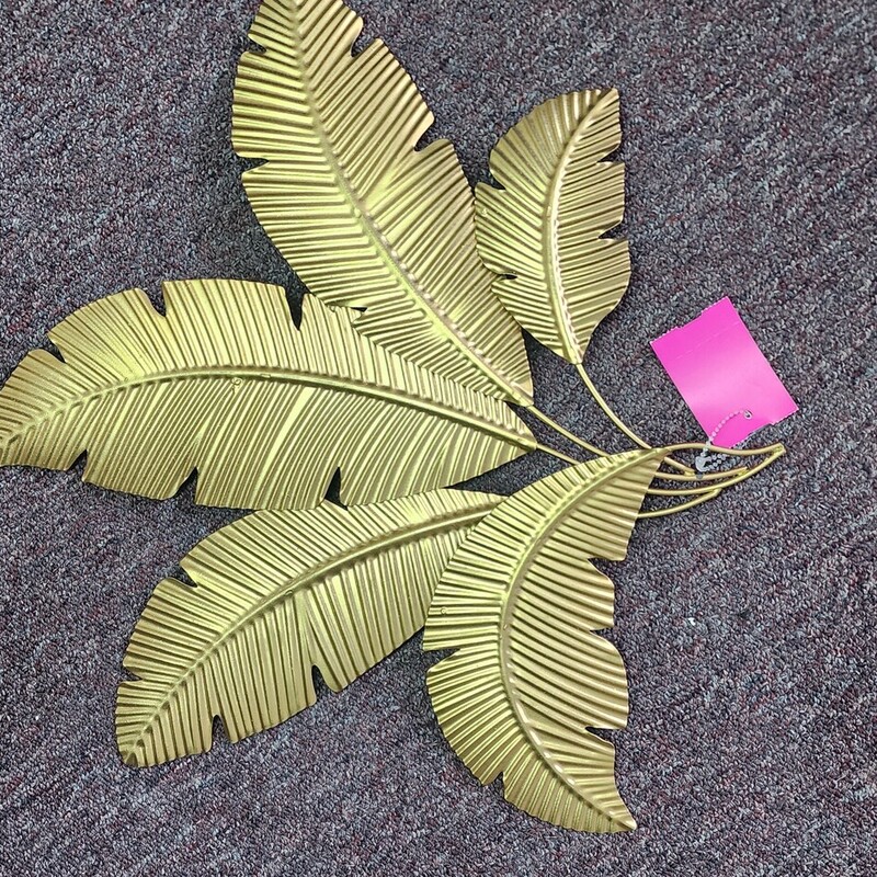 Metal Leaves, Gold, Size: 18 In