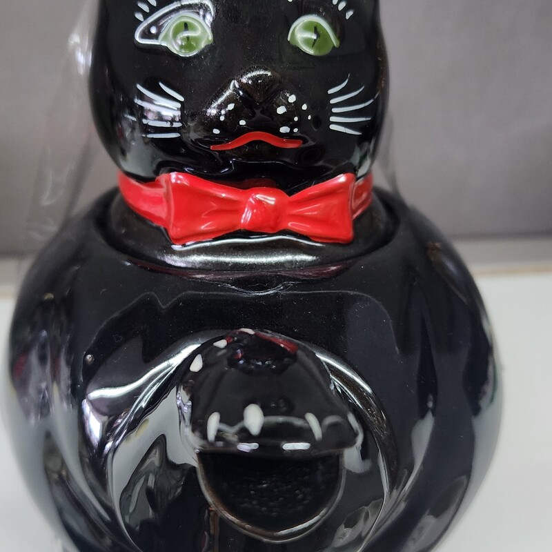 Vtg Redware Cat Tea Pot