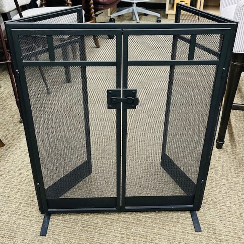 Iron Mesh FireplaceScreen