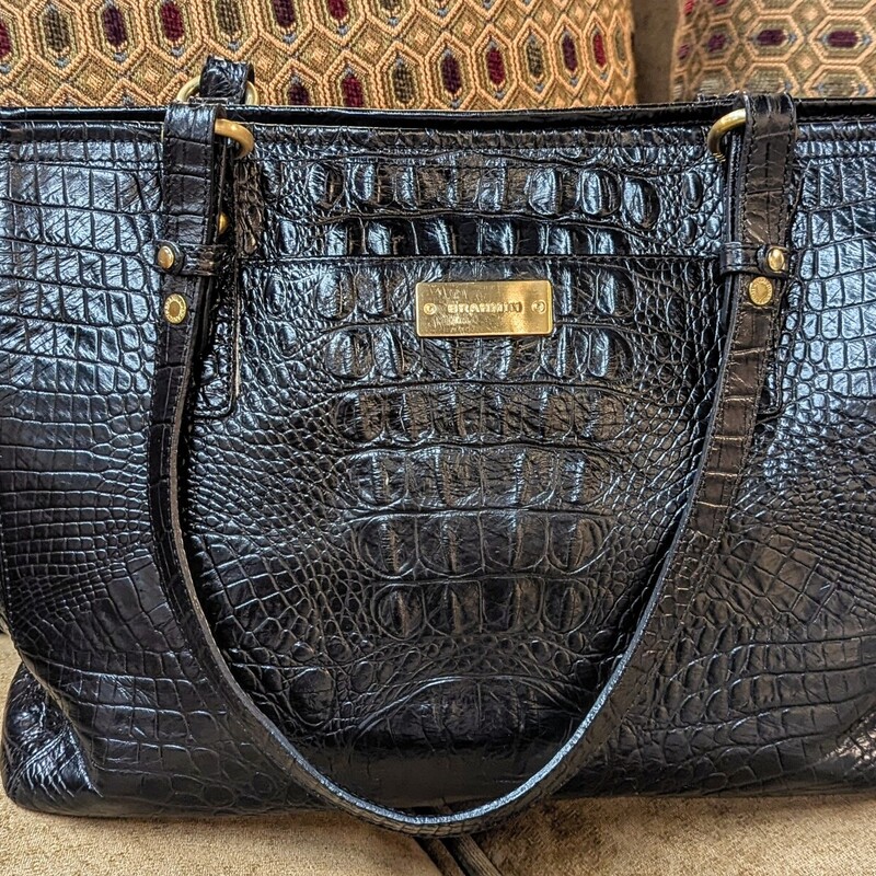 Brahmin Asher Melbourne Handbag
Black and Gold
 Size: 12x9H