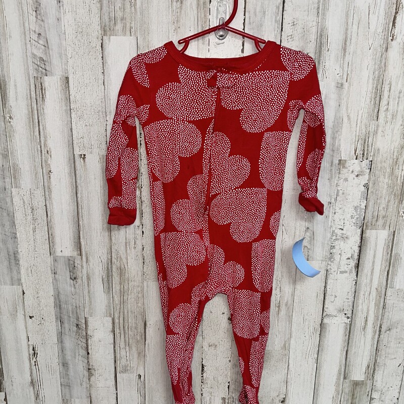 24M Red Heart Sleeper, Red, Size: Boy 12-24m