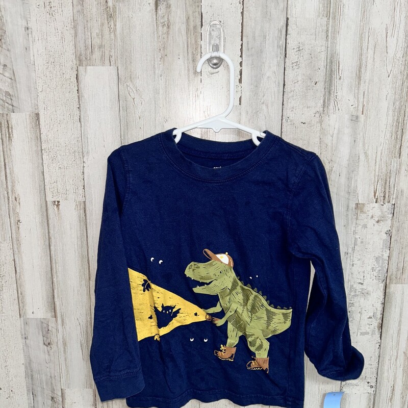 5T Navy Dino Longsleeve, Navy, Size: Boy 5-8