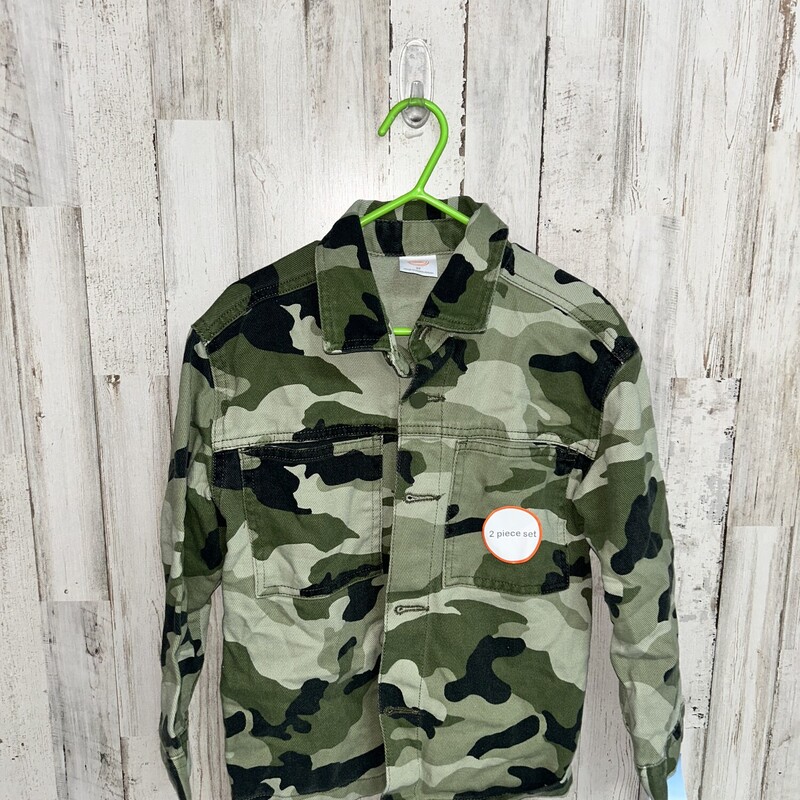 NEW 5T Camo Denim Jacket, Green, Size: Boy 5-8