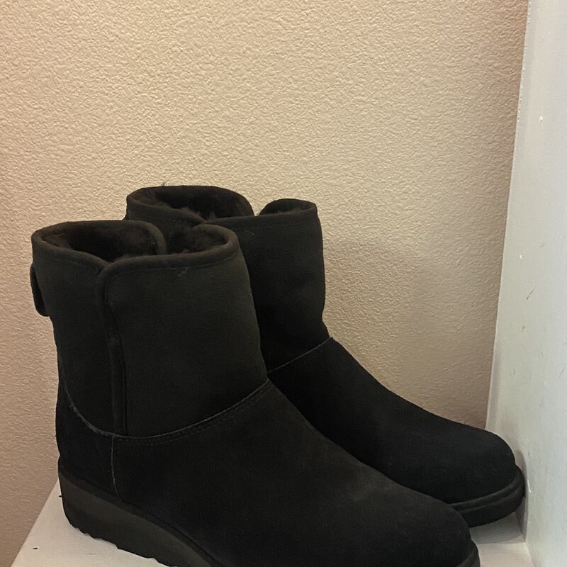 Blk Suede Sherling Boot