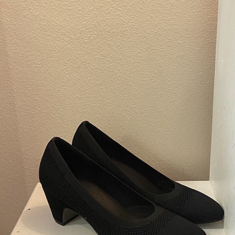 Blk Stretch Fabric Heel