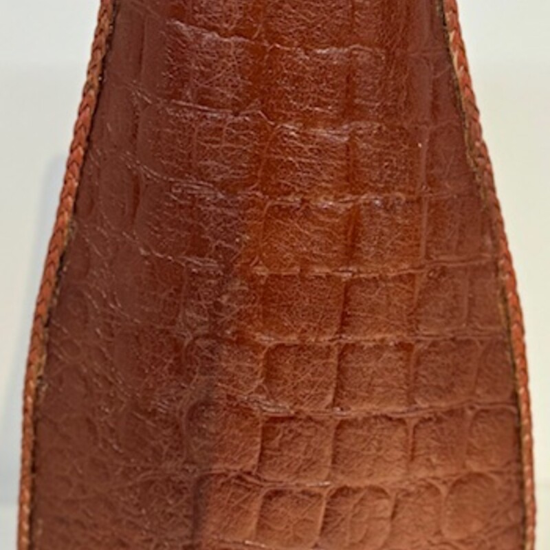 Faux Croc Leather Look Vase
 Brown, Size: 6x10H