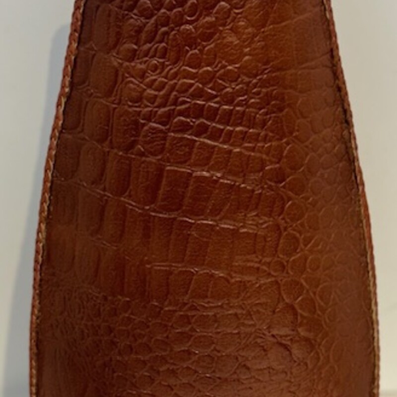 Faux Croc Leather Look Vase
 Brown, Size: 7x13H