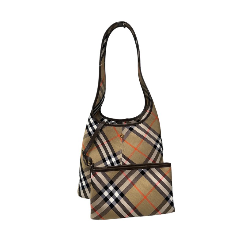 Burberry Check Shoulder<br />
Sand<br />
Size: OS<br />
Code: 8094678<br />
Dimensions:<br />
26.5 x 13.5 x 46.5cm/10.4 x 5.3 x 18.3in. Handle drop: 23cm/9.1in<br />
<br />
Includes original pouch and dustbag.