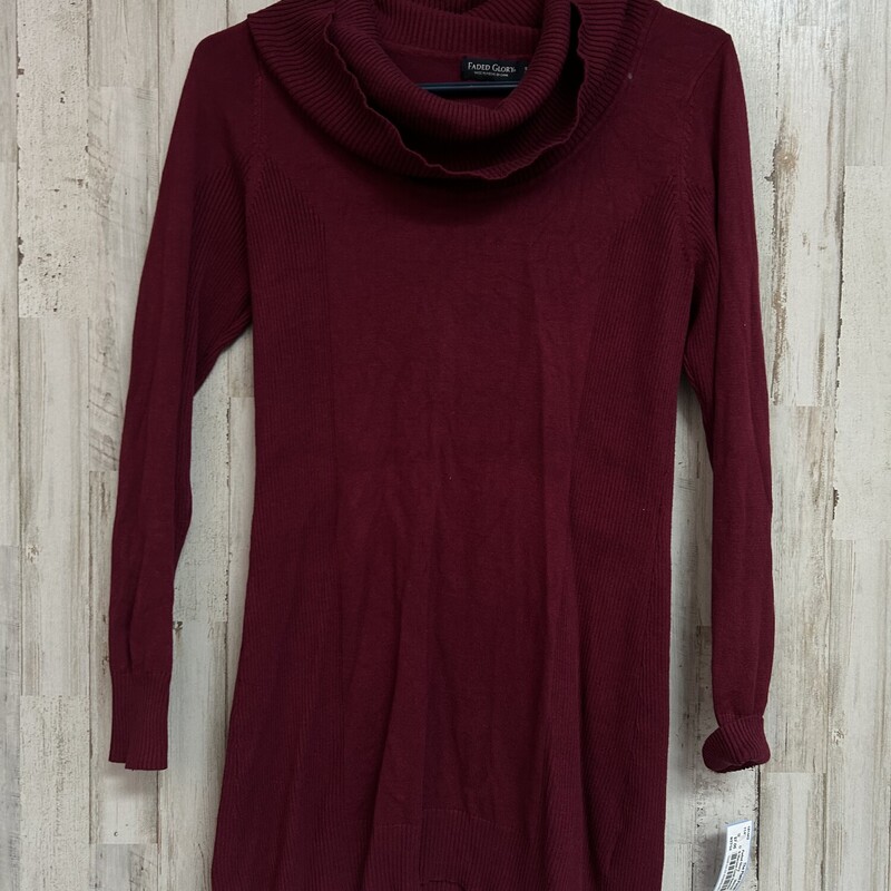 S Maroon Cowl Sweater, Maroon, Size: Ladies S