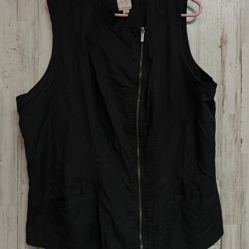 2X Black Zip Vest