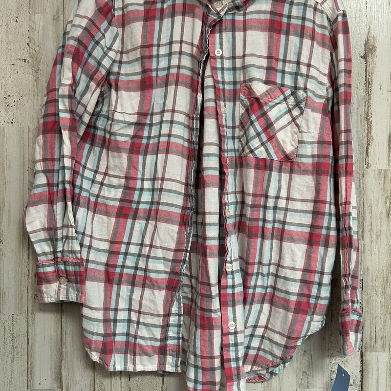 M Pink/Blue Plaid Flannel, Pink, Size: Ladies M