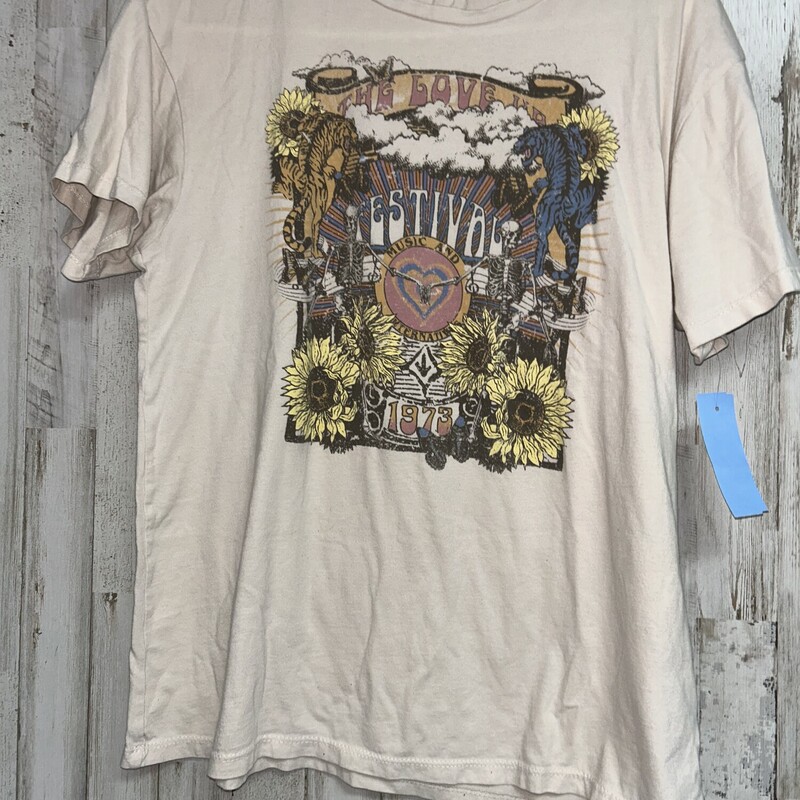 XS Beige Love Up Fest Tee