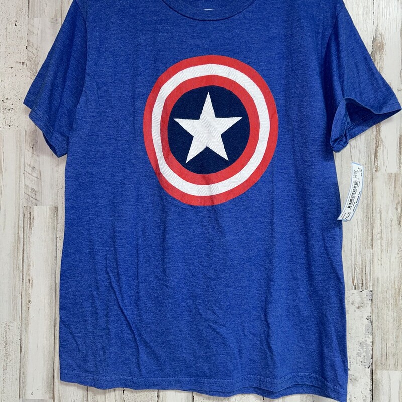 S Blue Capt. America Tee, Blue, Size: Ladies S