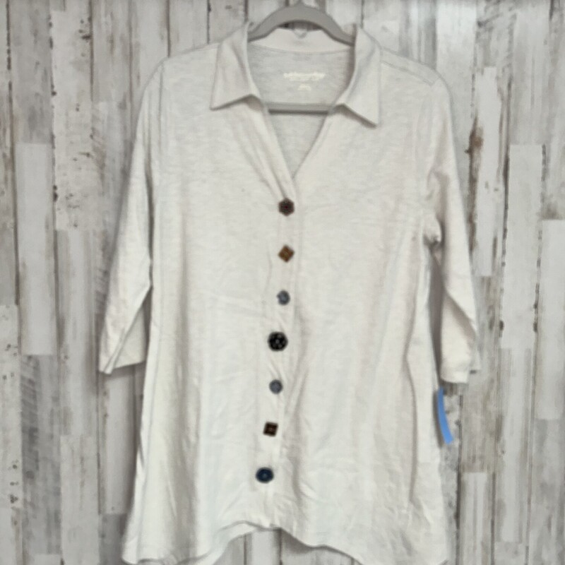 M Button Up Collar Top